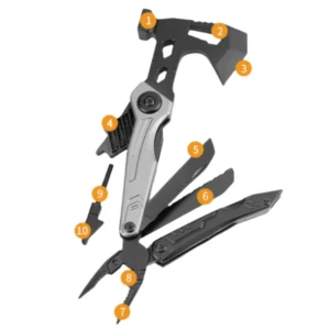 Multifunctional survival axe pliers folding knife pliers hammer with flint multi-purpose tool portable Outdoor axe—BLUE
