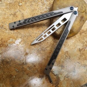 THEONE Titanium handle with floral carbon fiber EX-10 butterfly training slingshot