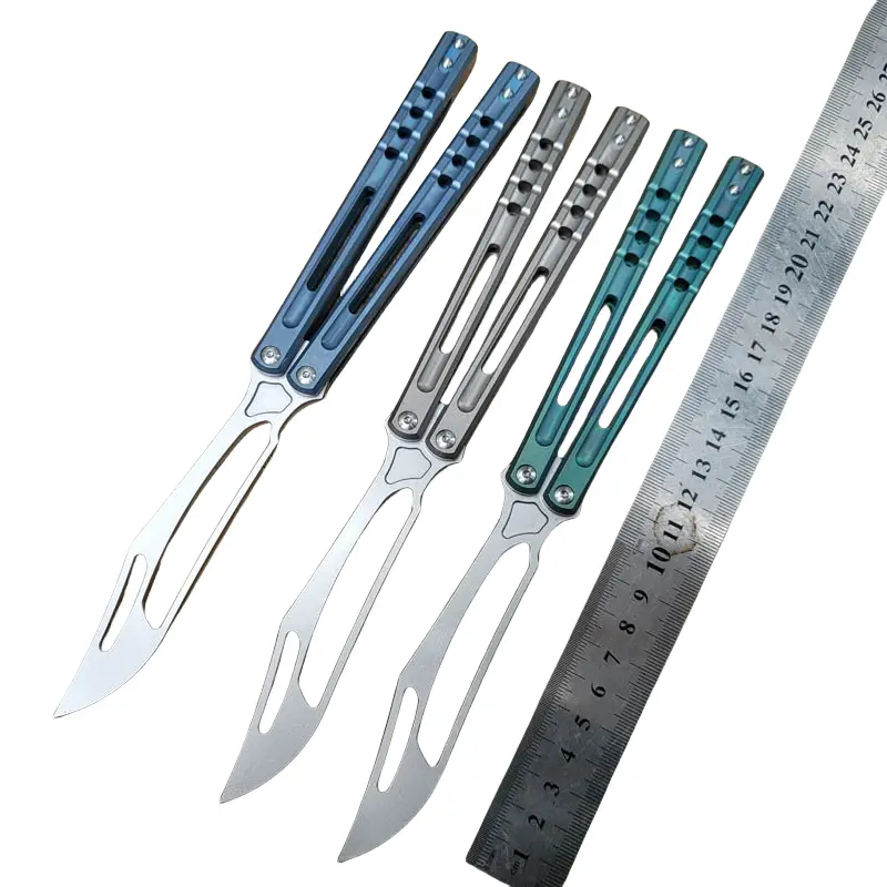 20211226122883838383.webp heone titanium handle orca killer whale practice blade butterfly fling knife
