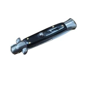 8.75 Inch Italian Stiletto Switch Pocket Knife Black
