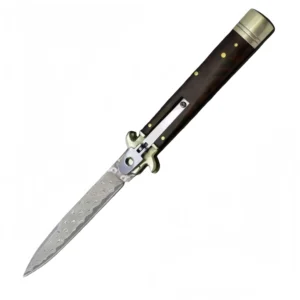 9-inch snakeskin wood damask blade stiletto heel knife