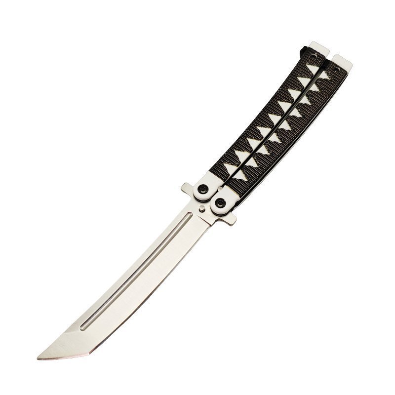 357e4a5199cc5404dc9a7b2ef2a1587.jpg 9.5inch Samurai Japanese Style Balisong Butterfly Knife Black
