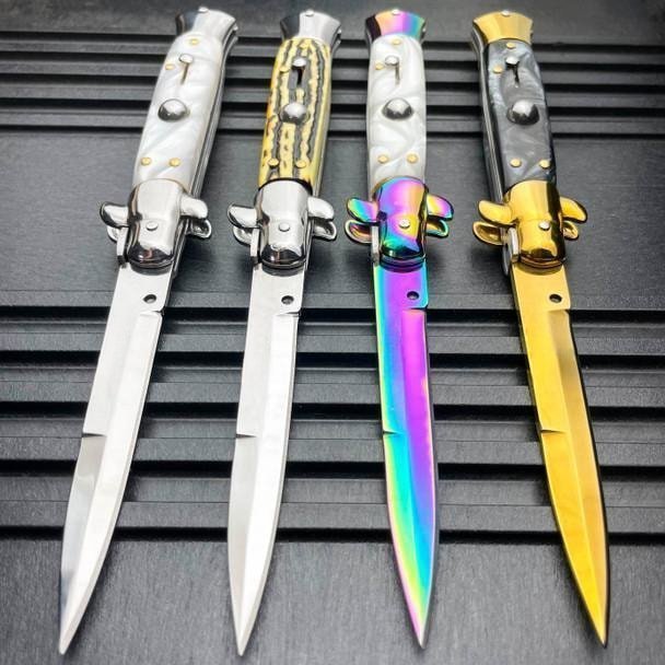 8.75_-Italian-Stiletto-Switch-Blade-Auto-Pocket-Kni-5.jpg 8.75 Inch Italian stiletto knife switchblade auto flick knife