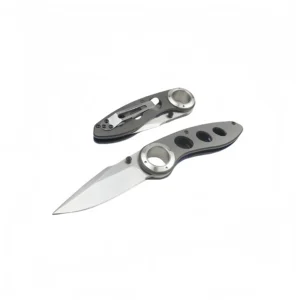Modern Outdoor Pocket Knife – Folding Knife with Finger Ring and Lightweight Steel Grip