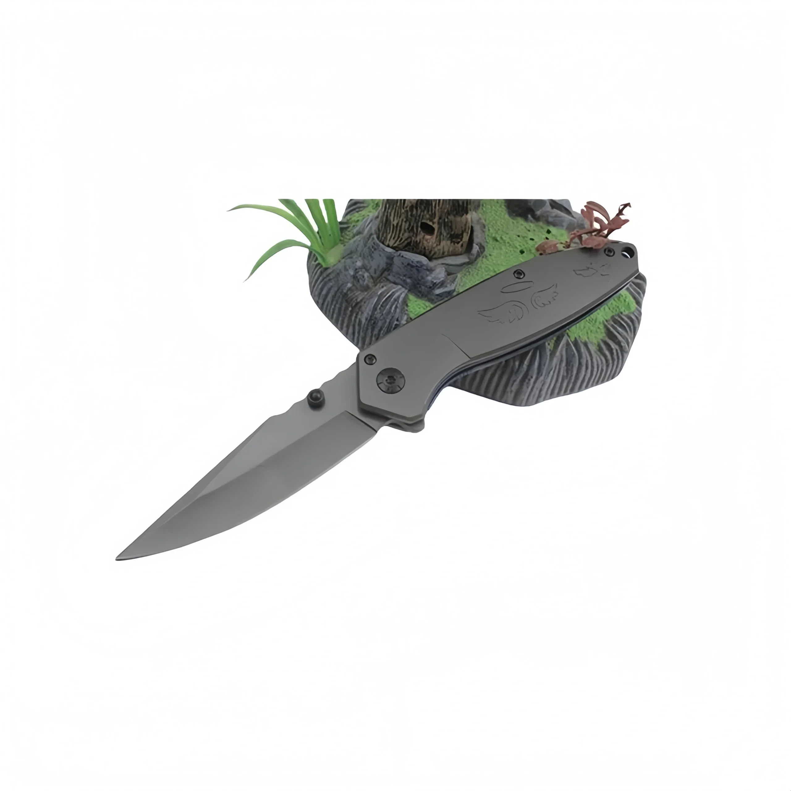 F48-scaled-1-2.webp Steel Blade Pocket Knife – Folding Outdoor Knife with Angel Wing Emblem and Grip Design