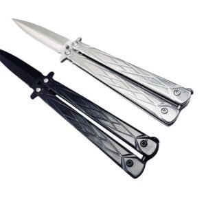 Double Edge Butterfly Knife UK Silver