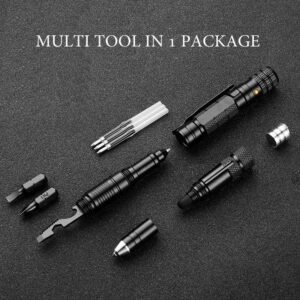 Multi Function Outdoor Pen Emergency Flashlight Screwdriver Bottle Opener Window Breaker Outdoor Survival Self Outdoor EDC Tool