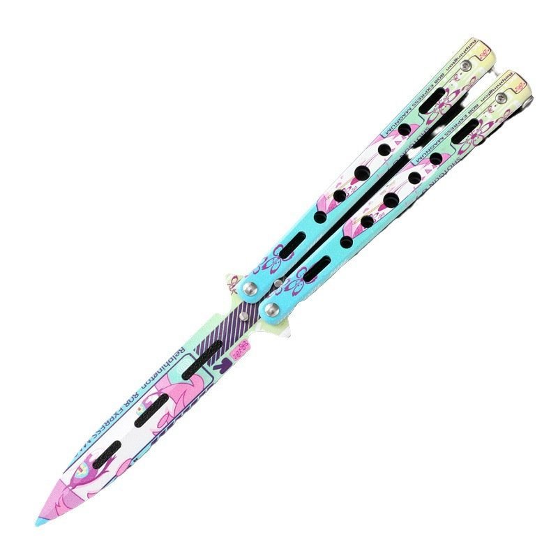O1CN01849ApD1lJzaZ3NILq_2215623304799-0-cib.jpg Butterfly knife CSGO butterfly knife unsharpened all-steel butterfly knife sling knife folding knife butterfly knife trainer practice knife