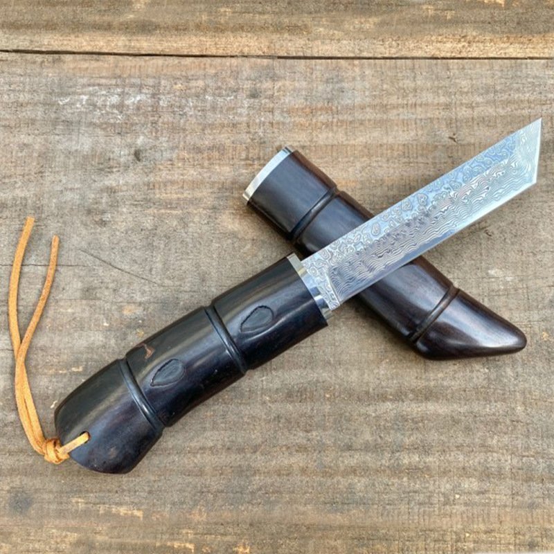 O1CN01Np8Y8N1JJFfhM4Qo5_2215694981007-0-cib.jpg Damascus knife with wooden case, wilderness hand-held meat, portable survival knife