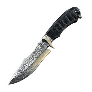 Black Skull Damascus Damascus Forged Knife Steel Outdoor Straight Knife Camping Portable