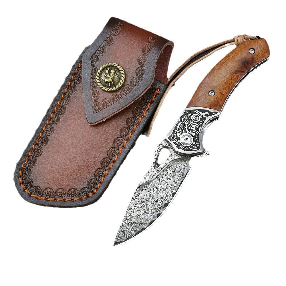 O1CN01ShCe9Y1P1kM6IhT8s_2215916341781-0-cib.jpg Outdoor knife VG-10 Damascus steel folding knife collection camping field sand iron wood color shell folding knife