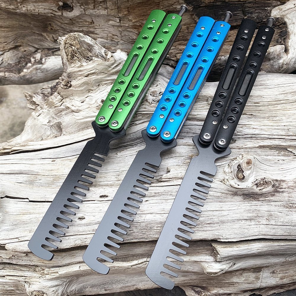 O1CN01Tpxy9t1ohkqUqm1zr_2211218205257-0-cib.jpg Balisong Butterfly Comb Outdoor Camping Practice Comb Ball Bearings, Practice Tools Butterfly Comb
