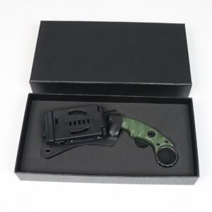 Karambit Knife Camping Survival Outdoor Knife Compact D2 Straight Knife High Hardness Outdoor Knife Integrated Claw Knife