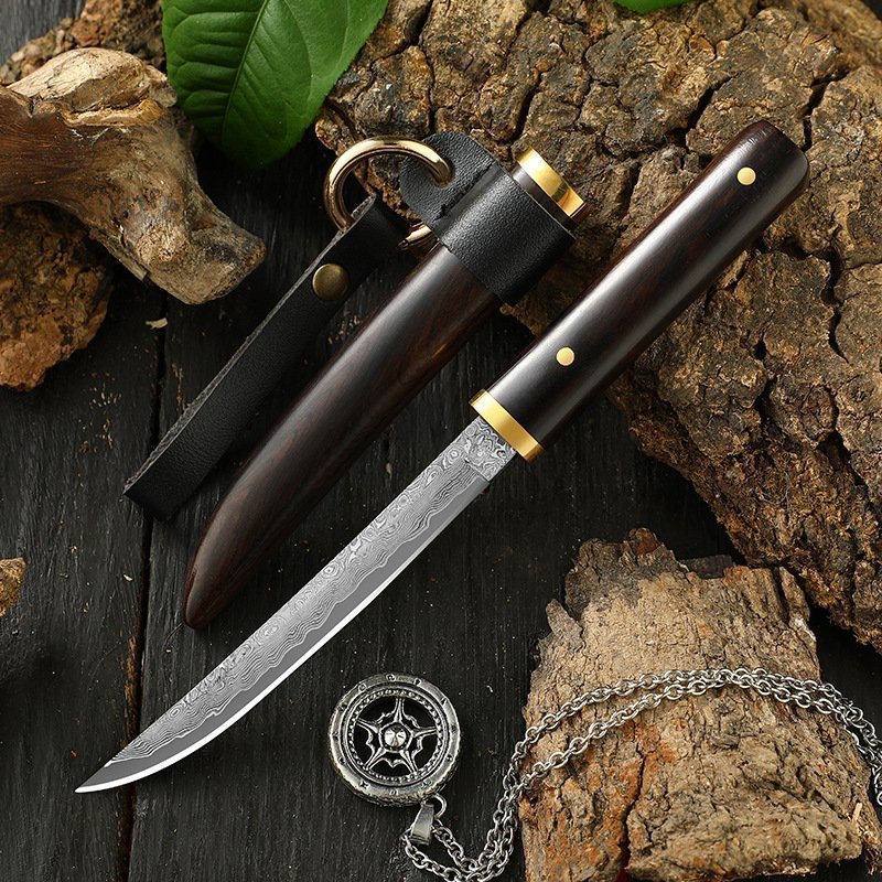 O1CN01YFsAq81hVCiDQKy9Y_2213316024282-0-cib.jpg Damascus steel VG10 outdoor knife portable knife collection knife edge small straight knife