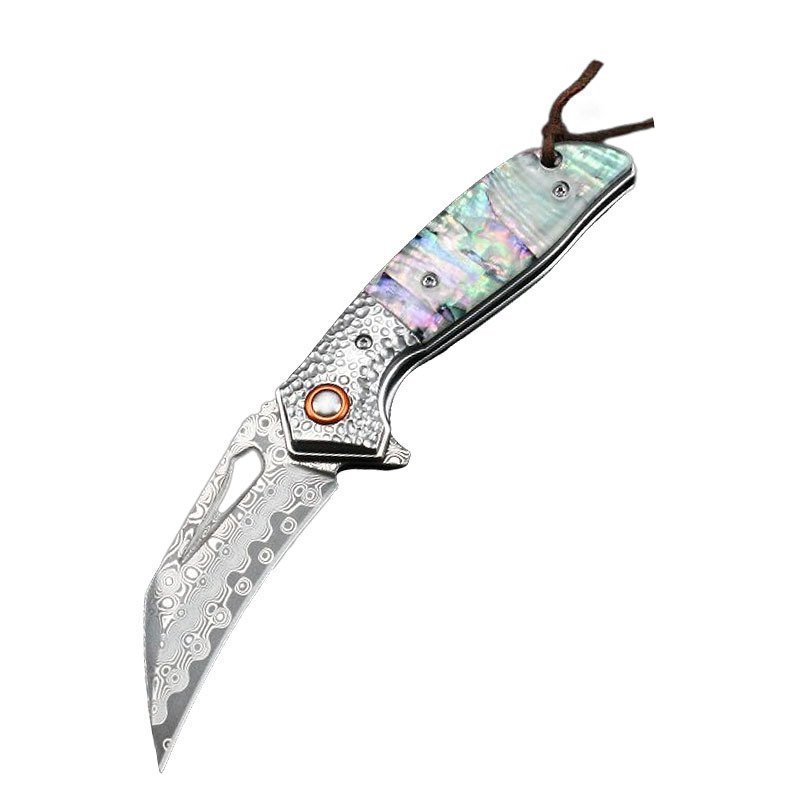 O1CN01YhL1oM1P1kFvnH8MO_2215916341781-0-cib-5.jpg GT989 Damascus Swiss Knife Folding Knife Outdoor Fruit Knife Pocket Knife Camping Color Shell Folding Knife