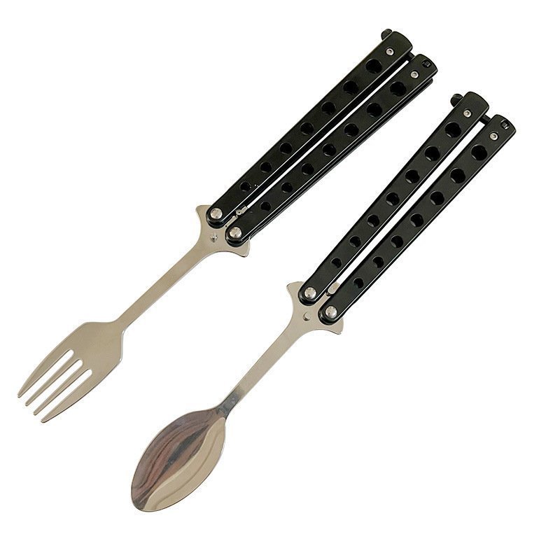 O1CN01bmA6V01NJwqzPONQd_954151550-0-cib.jpg Balisong Spoon Butterfly Training Knife Practice Knife Throwing Carry Soup Spoon Fork