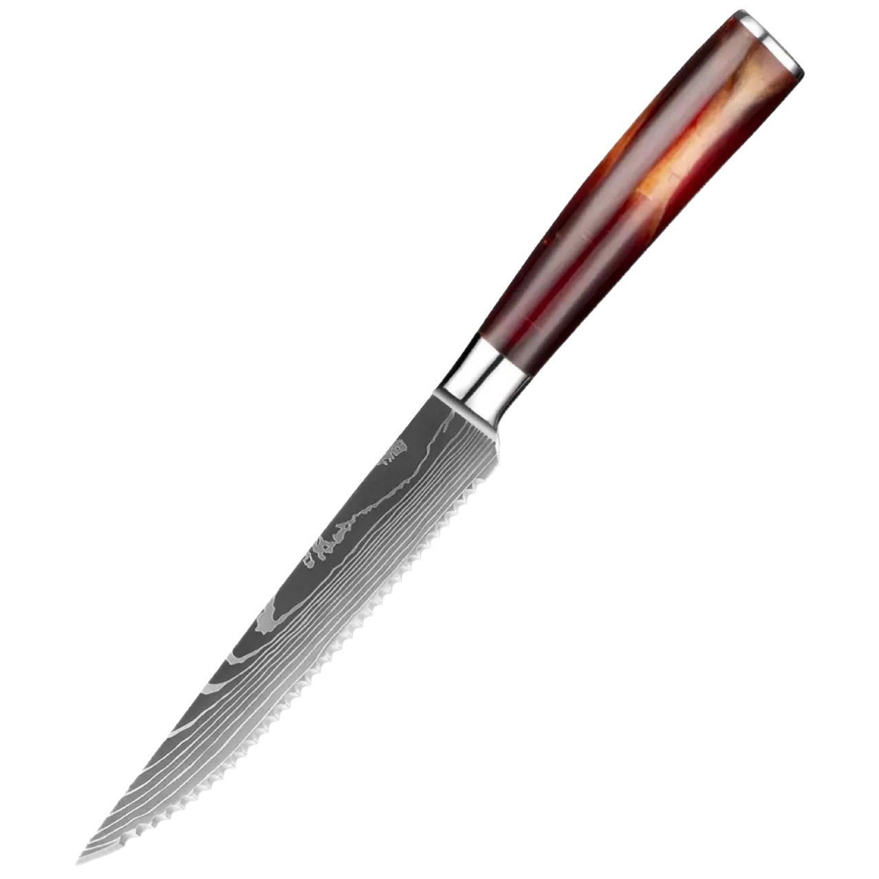 O1CN01c55EHE1s8jMpVPWpX_6000000005722-0-cib-1-2.jpg Stainless steel laser pattern serrated knife
