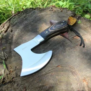 Portable Outdoor Stainless Steel axe throwing with Colored Wooden Handle – Lightweight Outdoor Outdoor Tool