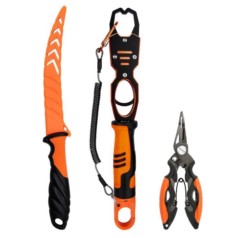 O1CN01fk1CZk26Gswdro1pj_2217545917635-0-cib-2-4.jpg Fishing knife combination multifunctional fish catcher aluminum alloy with scale fish control set