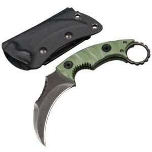 Karambit Knife Camping Survival Outdoor Knife Compact D2 Straight Knife High Hardness Outdoor Knife Integrated Claw Knife