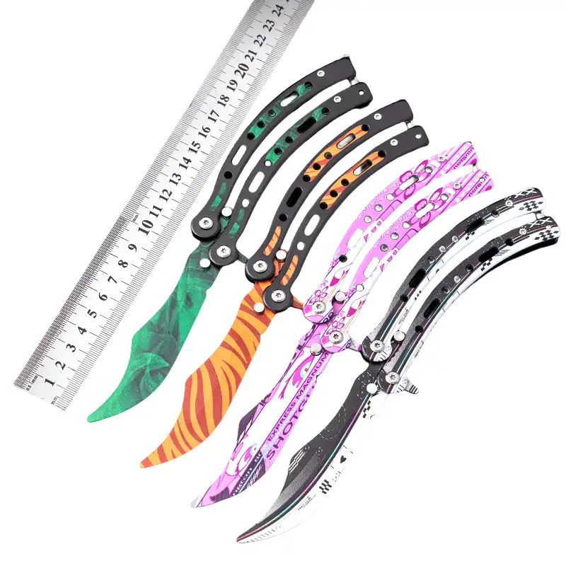 O1CN01pKQSar1lJzj4Xy7Tr_2215623304799-0-cib.webp Butterfly practice knife CSGO folding unsharpened hand-throwing ornamental knife hand training knife