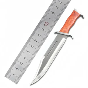 One-piece keel outdoor small straight knife high hardness household fruit knife with scabbard