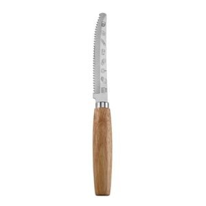 style serrated knife with rubber wood handle