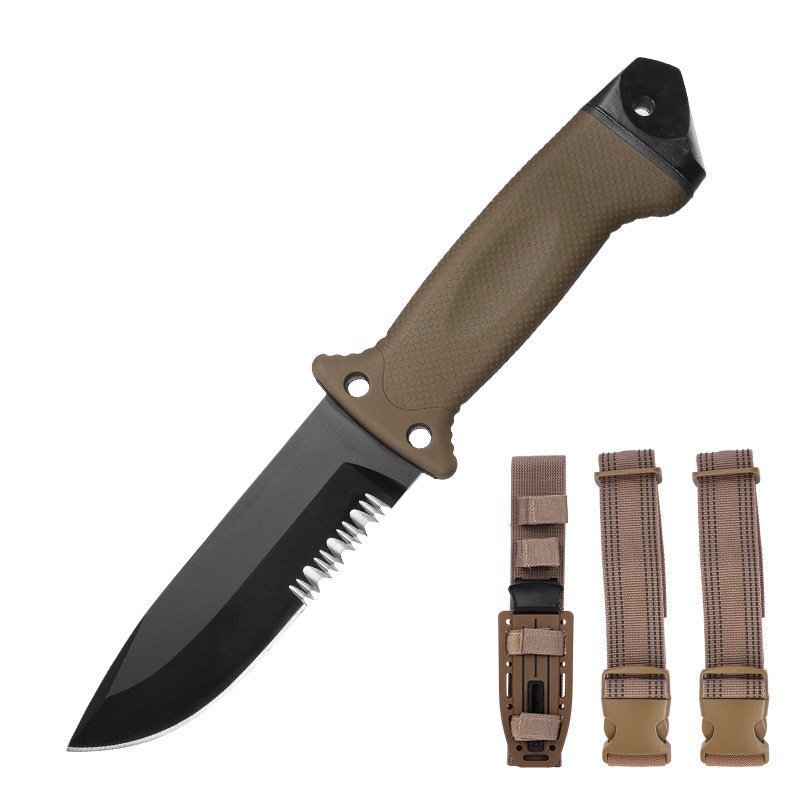 O1CN01ugX7ua1wqTXBz9tZZ_2215444756359-0-cib.jpg Hunting half-tooth knife Outdoor survival knife Portable Compact knife-Brown
