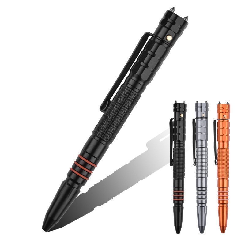S7820773b7dad4457aba97f7f7eff39860.jpg T-7 Double Tungsten Steel Head Outdoor Outdoor Pen Glass Breaker EDC Outdoor Survival Pens Multifunction LED Lighting Pen
