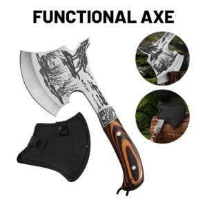 MultiPurpose Axe, Survival Axe Multi-function Outdoor Camping Outdoor Wolf-head Axe Hunting Tools Portable Tomahawk