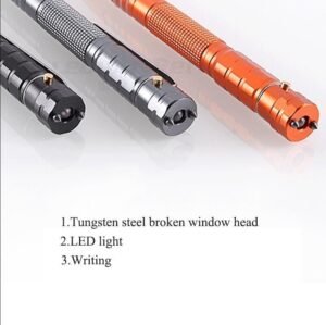 T-7 Double Tungsten Steel Head Outdoor Outdoor Pen Glass Breaker EDC Outdoor Survival Pens Multifunction LED Lighting Pen