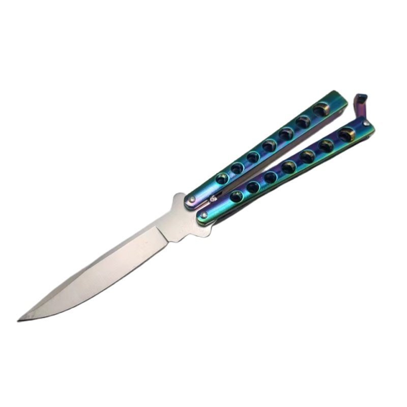 微信图片_20250107171247.jpg High Quality Helix Butterfly Balisong Knife RAINBOW