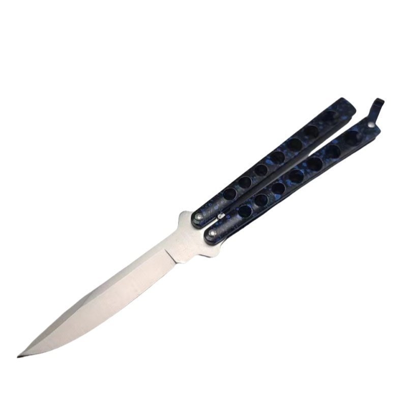 微信图片_20250107171251.jpg High Quality Helix Butterfly Balisong Knife BLUE