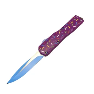Purple Donut Switchblade OTF Knife
