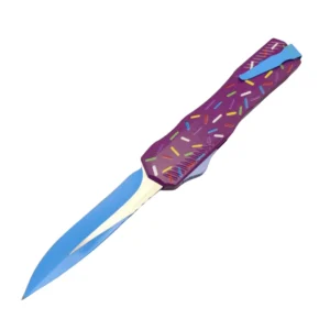 Purple Donut Switchblade OTF Knife
